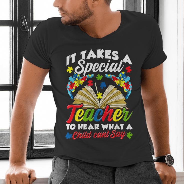 Autism Awareness Teacher Shirts It Takes A Special Teacher Men's V-Neck T-Shirt, gift for family, gift for coworker Autism Awareness Teacher Shirts It Takes A Special Teacher Men's V-Neck T-Shirt, gift for family, gift for coworker