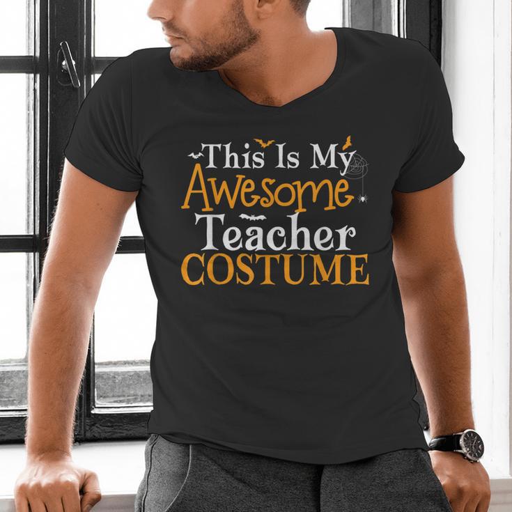 This Is My Awesome Teacher Costume Halloween Party Matching Men's V-Neck T-Shirt, gift for family, gift for coworker This Is My Awesome Teacher Costume Halloween Party Matching Men's V-Neck T-Shirt, gift for family, gift for coworker