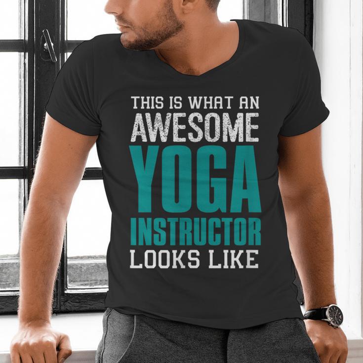 This Is What An Awesome Yoga Instructor Yoga Teacher Men's V-Neck T-Shirt, gift for family, gift for coworker This Is What An Awesome Yoga Instructor Yoga Teacher Men's V-Neck T-Shirt, gift for family, gift for coworker