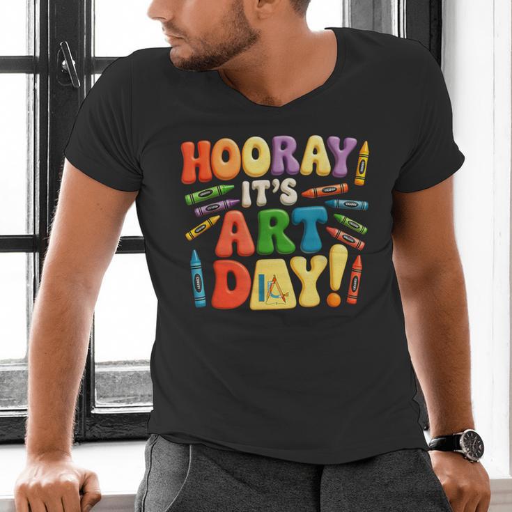 Back To School Hooray It's Art Day Art Teacher Artist Men's V-Neck T-Shirt, gift for family, gift for coworker Back To School Hooray It's Art Day Art Teacher Artist Men's V-Neck T-Shirt, gift for family, gift for coworker