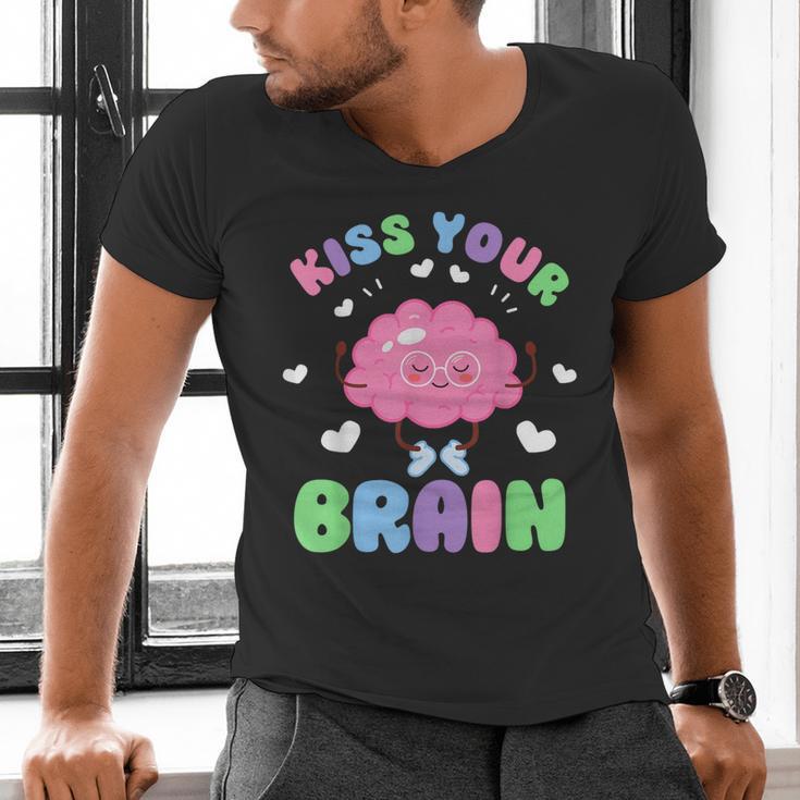 Back To School Kiss Your Brain Cute Teacher Appreciation Men's V-Neck T-Shirt, gift for family, gift for coworker Back To School Kiss Your Brain Cute Teacher Appreciation Men's V-Neck T-Shirt, gift for family, gift for coworker