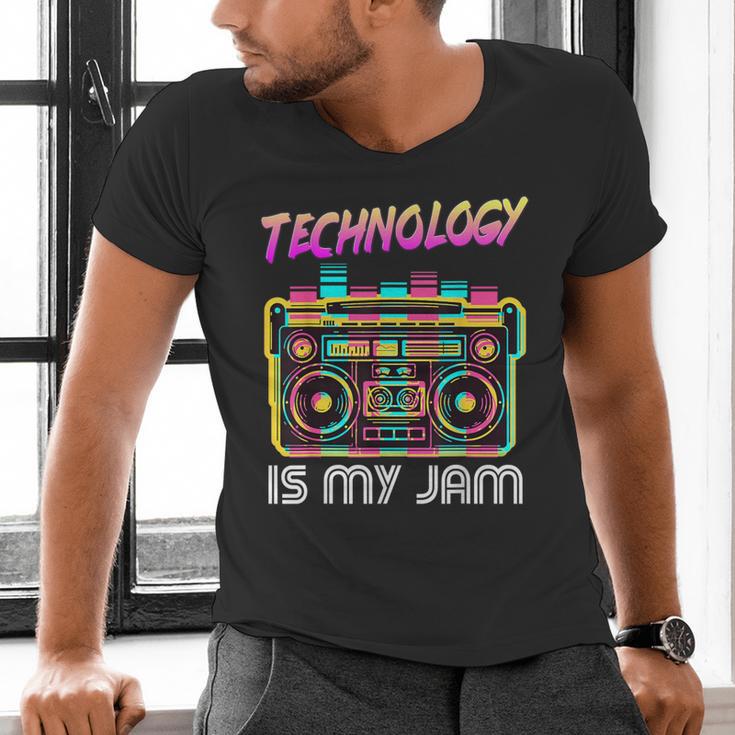 Back To School Retro Technology Is My Jam 80's Teacher Men's V-Neck T-Shirt, gift for family, gift for coworker Back To School Retro Technology Is My Jam 80's Teacher Men's V-Neck T-Shirt, gift for family, gift for coworker