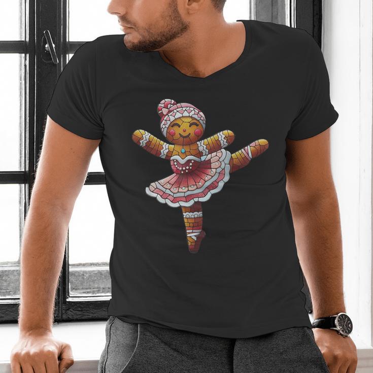 Ballet Dancer Gingerbread Christmas Dance Teacher Girl Women Men's V-Neck T-Shirt, gift for family, gift for coworker Ballet Dancer Gingerbread Christmas Dance Teacher Girl Women Men's V-Neck T-Shirt, gift for family, gift for coworker