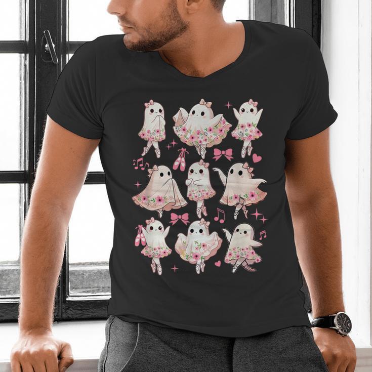 Ballet Ghost Ballet Dancer Spooky Dance Halloween Teacher Men's V-Neck T-Shirt, gift for family, gift for coworker Ballet Ghost Ballet Dancer Spooky Dance Halloween Teacher Men's V-Neck T-Shirt, gift for family, gift for coworker