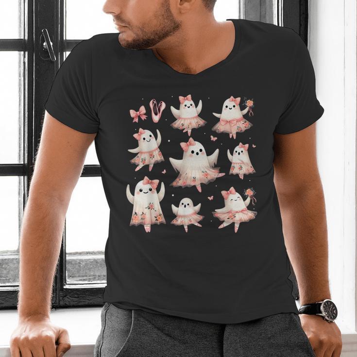 Ballet Ghost Ballet Dancer Spooky Dance Teacher Halloween Men's V-Neck T-Shirt, gift for family, gift for coworker Ballet Ghost Ballet Dancer Spooky Dance Teacher Halloween Men's V-Neck T-Shirt, gift for family, gift for coworker