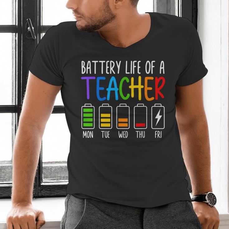 Battery Life Of A Teacher School Teacher Appreciation Men's V-Neck T-Shirt, gift for family, gift for coworker