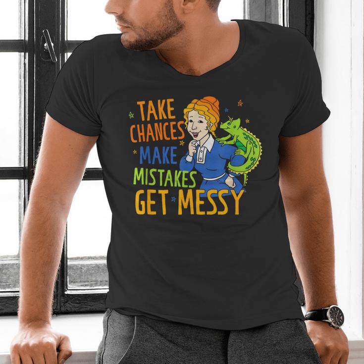 Beauty Teacher Take Chances Make Mistakes Get Messy Men's V-Neck T-Shirt, gift for family, gift for coworker Beauty Teacher Take Chances Make Mistakes Get Messy Men's V-Neck T-Shirt, gift for family, gift for coworker