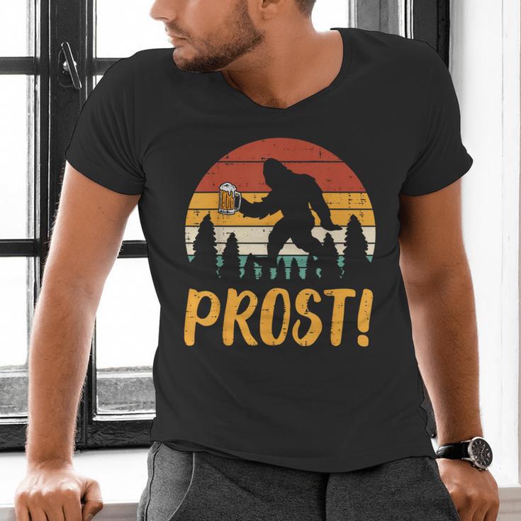 Bigfoot Sasquatch Prost Retro Bavarian Oktoberfest Men Women Men's V-Neck T-Shirt, gift for family, gift for coworker