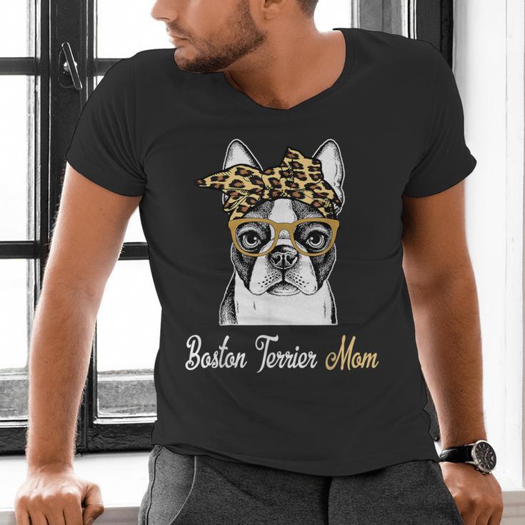 Birthday And Mother's Day -Boston Terrier Mom Men's V-Neck T-Shirt, gift for family, gift for coworker
