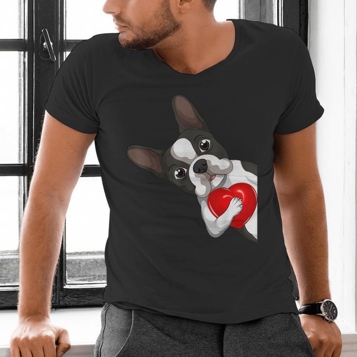 Boston Terrier Bostie Dog Kids Women Girls Men's V-Neck T-Shirt, gift for family, gift for coworker
