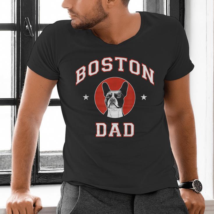 Boston Terrier Dad Dog Father For Men Women Kids Men's V-Neck T-Shirt, Boston Terrier Dad Shirts, gift for family, gift for coworker