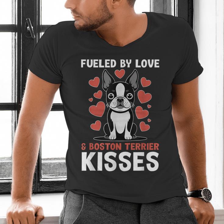 Boston Terrier Dog Men's V-Neck T-Shirt, gift for family, gift for coworker