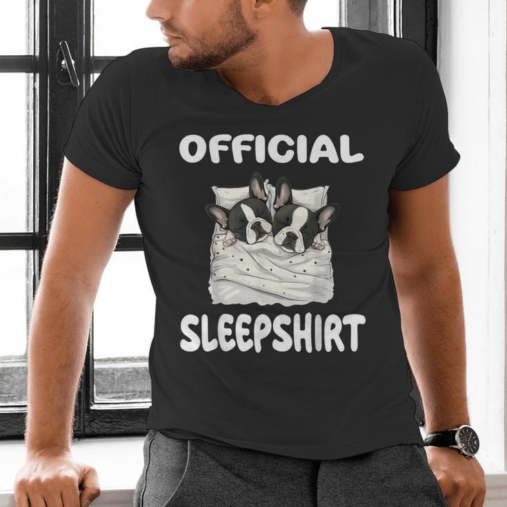 Boston Terrier Dog Official Sleepshirt Pajamas Nightgown For Men Women Girls Kids Men's V-Neck T-Shirt, gift for family, gift for coworker