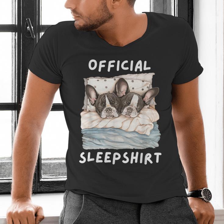 Boston Terrier Dog Official Sleepshirt Pajamas Nightgown Men Women Girls Kids Men's V-Neck T-Shirt, gift for family, gift for coworker