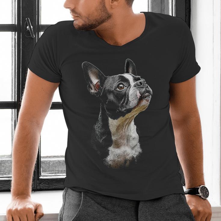 Boston Terrier Dog Graphic Pet Art Boston Terrier For Men Women Kids Men's V-Neck T-Shirt, gift for family, gift for coworker