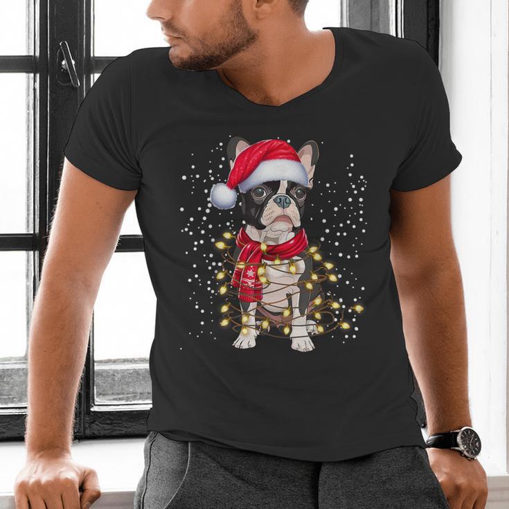 Boston Terrier Dog Ugly Christmas Dog Xmas For Men Women Kids Men's V-Neck T-Shirt, Boston Terrier Christmas Shirts, gift for family, gift for coworker