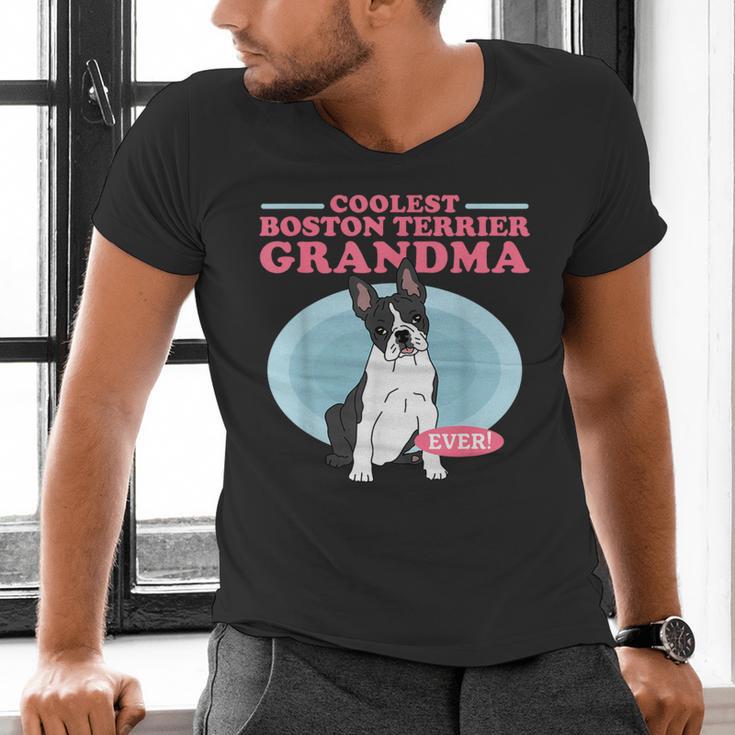 Boston Terrier Grandma Bostie Dog Owner Boston Terrier Men Women Men's V-Neck T-Shirt, gift for family, gift for coworker