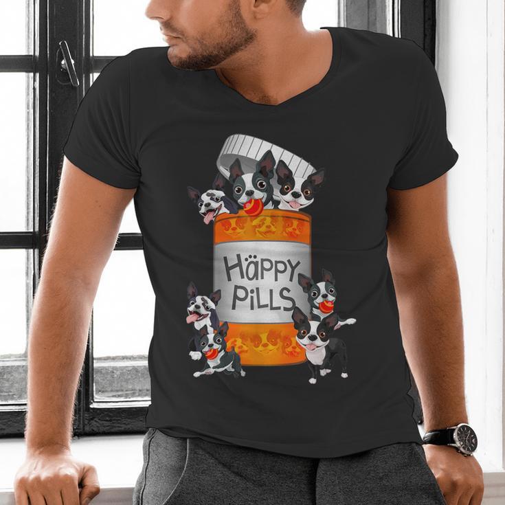 Boston Terrier Happy Pills T-Shirt Men's V-Neck T-Shirt, gift for family, gift for coworker