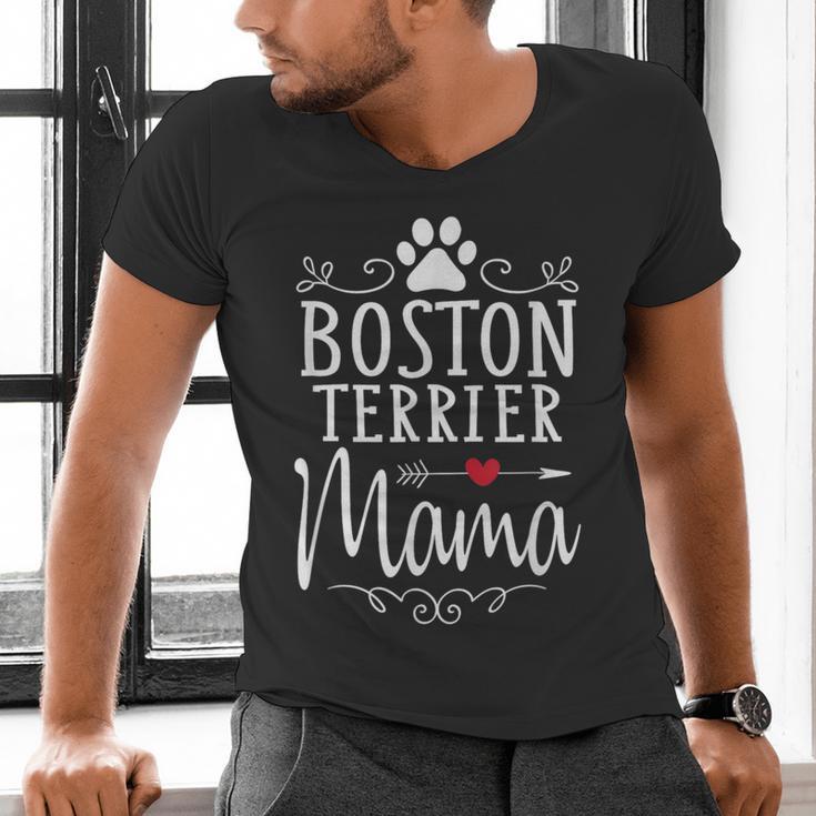 Boston Terrier Mama Boston Terrier Lover Shirt Men's V-Neck T-Shirt, gift for family, gift for coworker