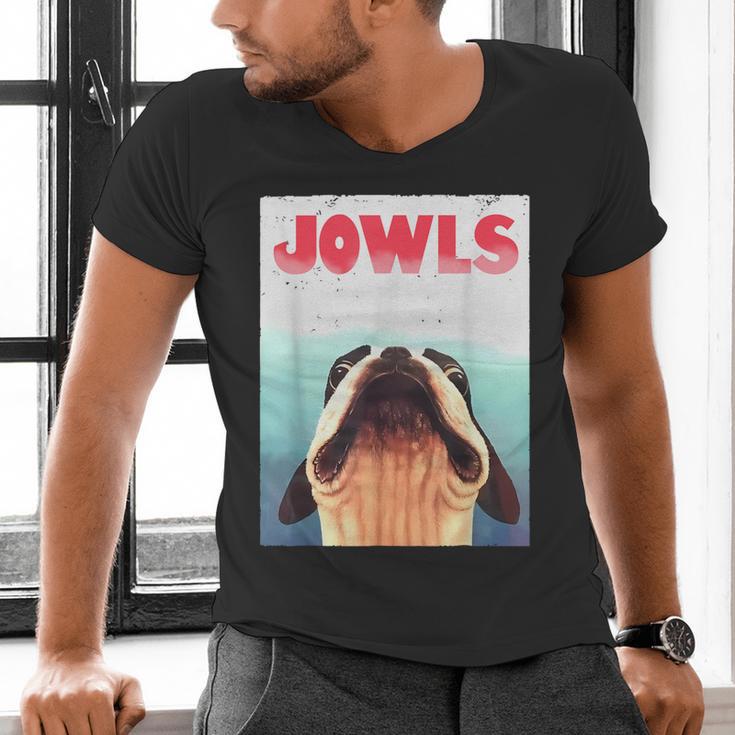 Boston Terriers Jowls Dog Mom Dog Dad Men's V-Neck T-Shirt, gift for family, gift for coworker