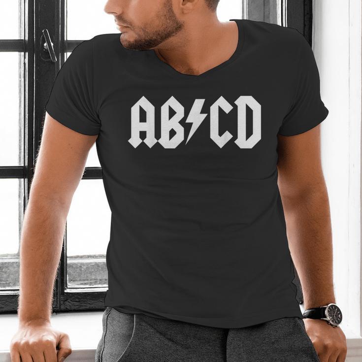 Boys Girls Teachers ABCD Rock Graphic Back To School Men's V-Neck T-Shirt, gift for family, gift for coworker