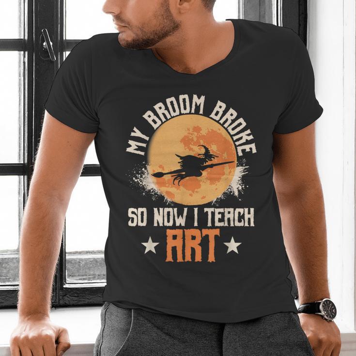 My Broom Broke So Now I Teach Art Teacher Halloween Costume For Men Women Men's V-Neck T-Shirt, gift for family, gift for coworker