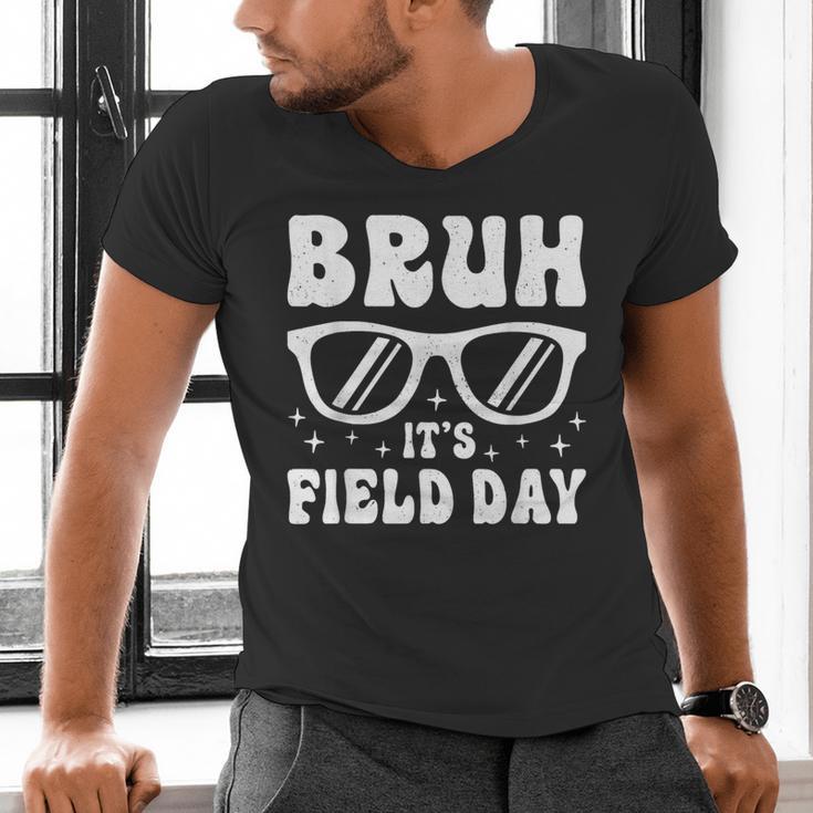 Bruh It's Field Day Teacher Boys Girls Kids Happy Field Day Men's V-Neck T-Shirt, gift for family, gift for coworker
