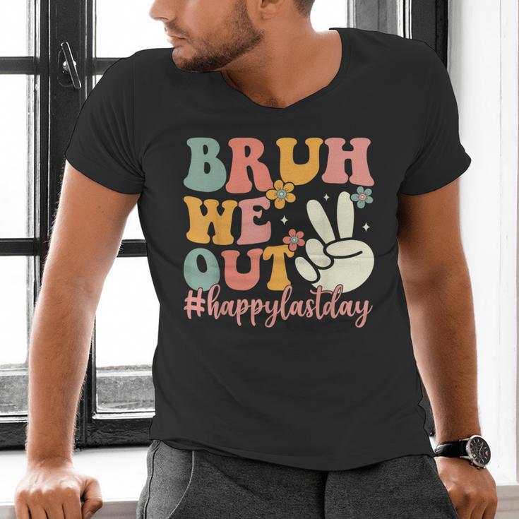 Bruh We Out Teacher Retro Last Day Of School Boys Girls Kids Men's V-Neck T-Shirt, gift for family, gift for coworker Bruh We Out Teacher Retro Last Day Of School Boys Girls Kids Men's V-Neck T-Shirt, gift for family, gift for coworker