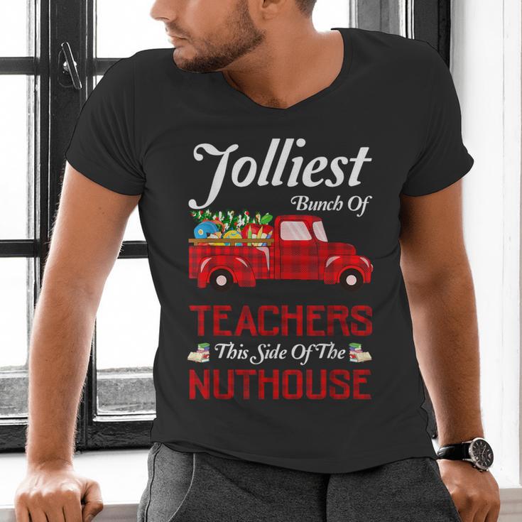 Bunch Of Teachers This Side Of The Nuthouse Xmas Men's V-Neck T-Shirt, gift for family, gift for coworker Bunch Of Teachers This Side Of The Nuthouse Xmas Men's V-Neck T-Shirt, gift for family, gift for coworker