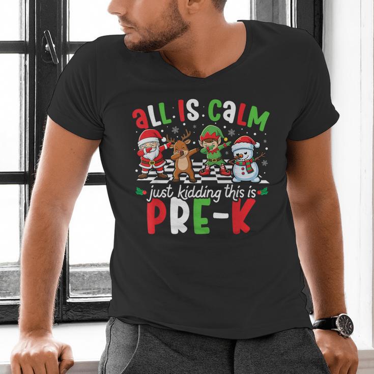 All Is Calm Just Kidding This Is Pre-K Christmas Teacher Men's V-Neck T-Shirt, gift for family, gift for coworker All Is Calm Just Kidding This Is Pre-K Christmas Teacher Men's V-Neck T-Shirt, gift for family, gift for coworker