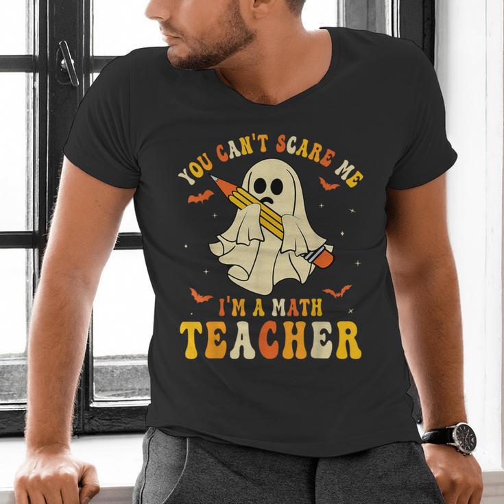 You Can't Scare Me I'm A Math Teacher Halloween Ghost Groovy Men's V-Neck T-Shirt, Groovy Teacher Shirts, gift for family, gift for coworker You Can't Scare Me I'm A Math Teacher Halloween Ghost Groovy Men's V-Neck T-Shirt, Groovy Teacher Shirts, gift for family, gift for coworker
