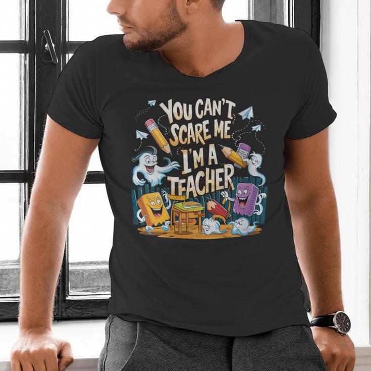 You Can't Scare Me I'm A Teacher Cool Math Teacher Halloween Men's V-Neck T-Shirt, gift for family, gift for coworker You Can't Scare Me I'm A Teacher Cool Math Teacher Halloween Men's V-Neck T-Shirt, gift for family, gift for coworker