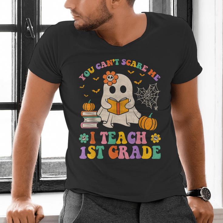 You Can't Scare Me I Teach 1st Grade Teacher Halloween Ghost Men's V-Neck T-Shirt, gift for family, gift for coworker You Can't Scare Me I Teach 1st Grade Teacher Halloween Ghost Men's V-Neck T-Shirt, gift for family, gift for coworker