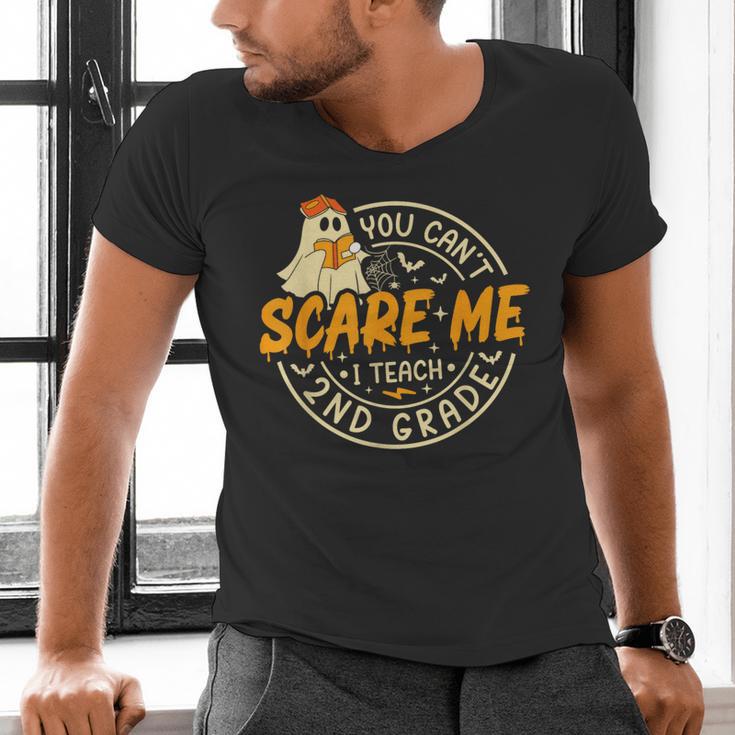 You Can't Scare Me I Teach 2nd Grade Teacher Halloween Ghost Men's V-Neck T-Shirt, 2nd Grade Teacher Shirts, gift for family, gift for coworker