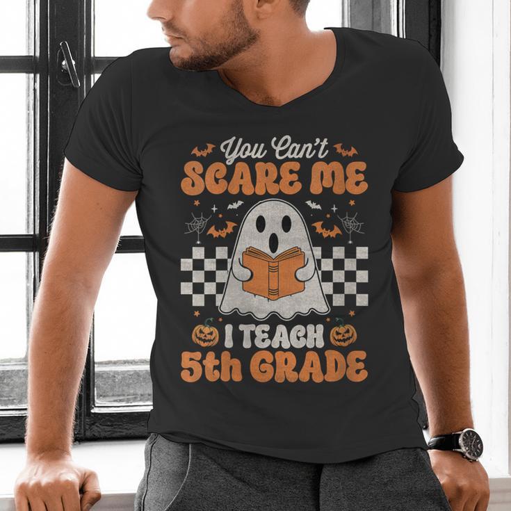 You Can't Scare Me I Teach 5th Grade Retro Teacher Halloween Men's V-Neck T-Shirt, gift for family, gift for coworker You Can't Scare Me I Teach 5th Grade Retro Teacher Halloween Men's V-Neck T-Shirt, gift for family, gift for coworker