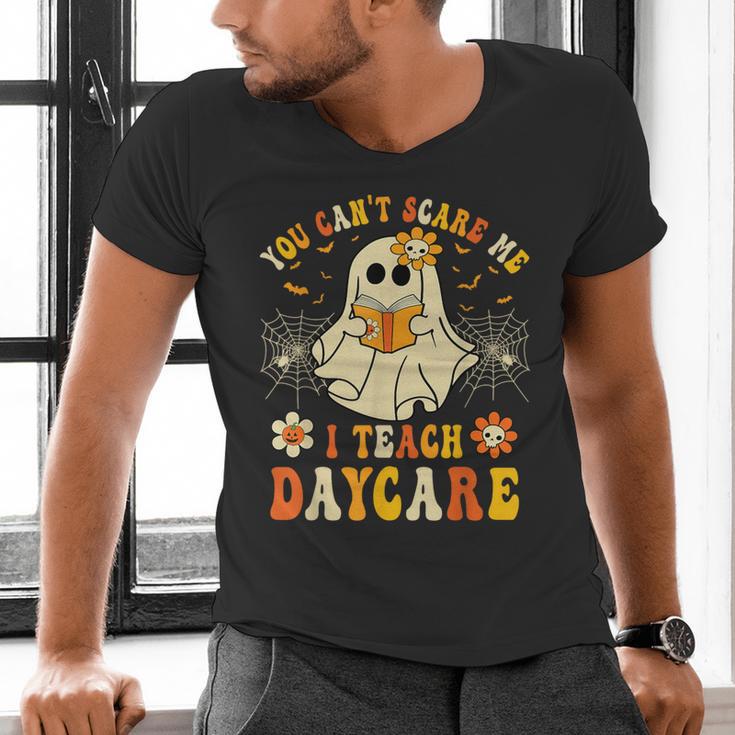 You Can’t Scare Me I Teach Daycare Teacher Halloween Ghost Men's V-Neck T-Shirt, gift for family, gift for coworker