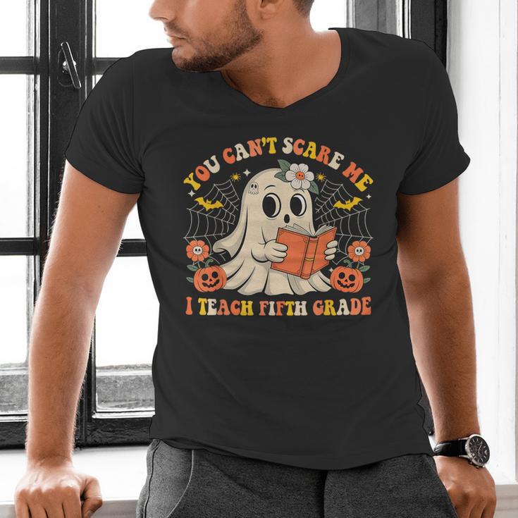 You Can't Scare Me I Teach Fifth Grade Halloween Teacher Men's V-Neck T-Shirt, gift for family, gift for coworker