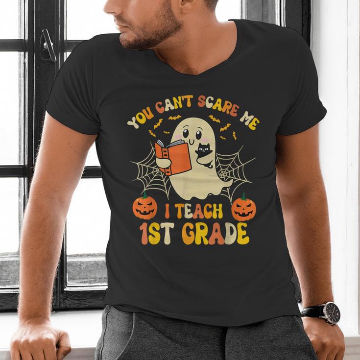 You Can't Scare Me I Teach First Grade Halloween Teacher Men's V-Neck T-Shirt, First Grade Teacher Shirts, gift for family, gift for coworker You Can't Scare Me I Teach First Grade Halloween Teacher Men's V-Neck T-Shirt, First Grade Teacher Shirts, gift for family, gift for coworker