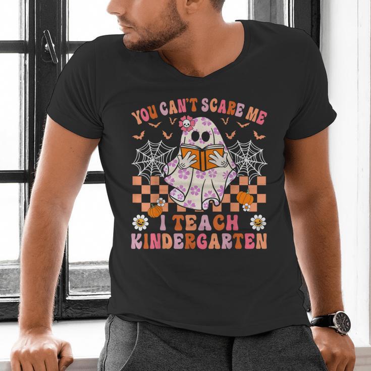 You Cant Scare Me I Teach Kindergarten Teacher Halloween Men's V-Neck T-Shirt, gift for family, gift for coworker