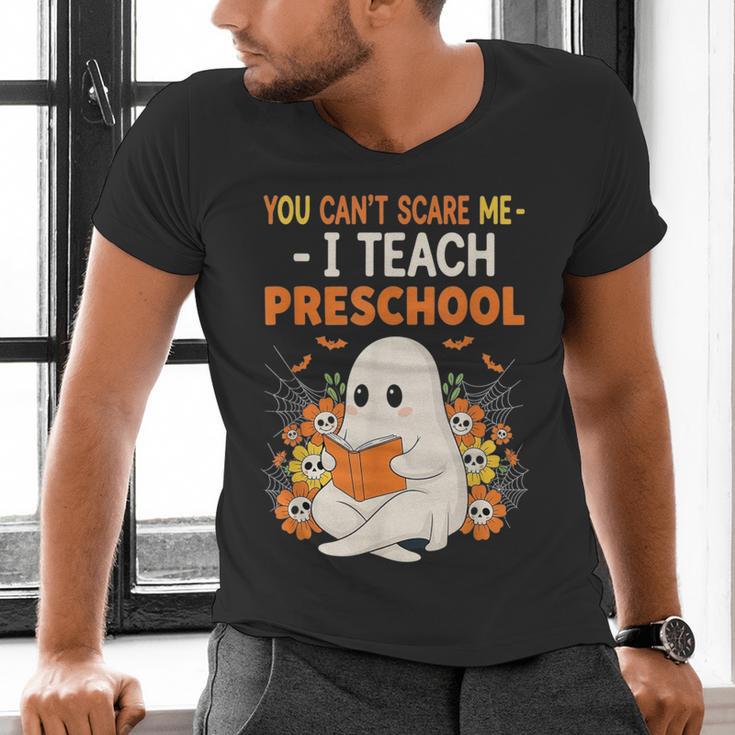 You Cant Scare Me I Teach Preschool Halloween Teacher Men's V-Neck T-Shirt, gift for family, gift for coworker
