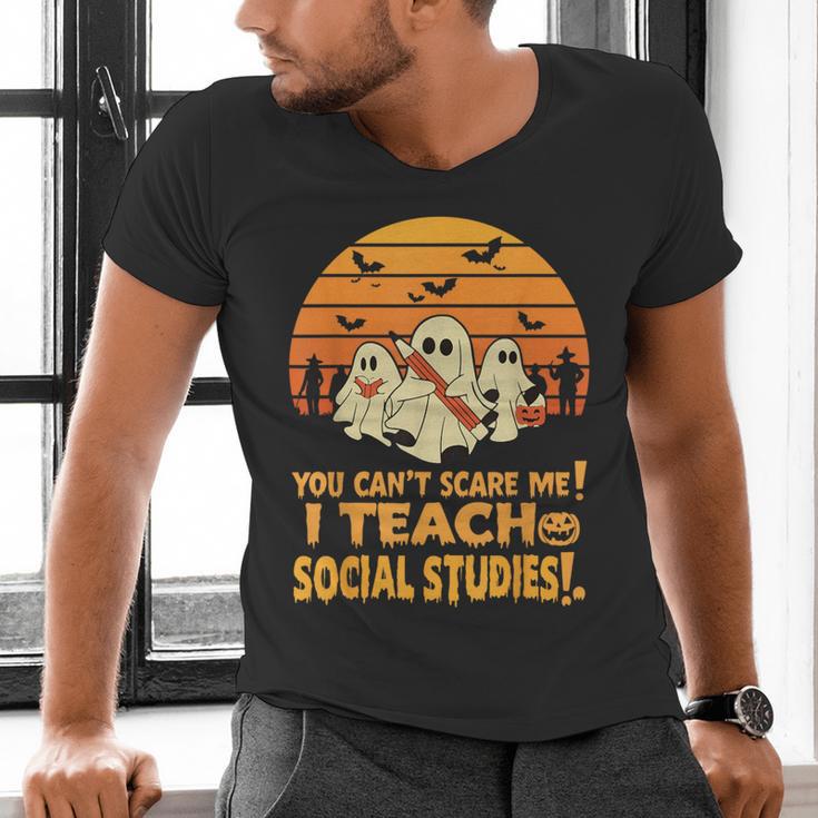 You Can't Scare Me I Teach Social Studies Teacher Halloween Men's V-Neck T-Shirt, gift for family, gift for coworker You Can't Scare Me I Teach Social Studies Teacher Halloween Men's V-Neck T-Shirt, gift for family, gift for coworker