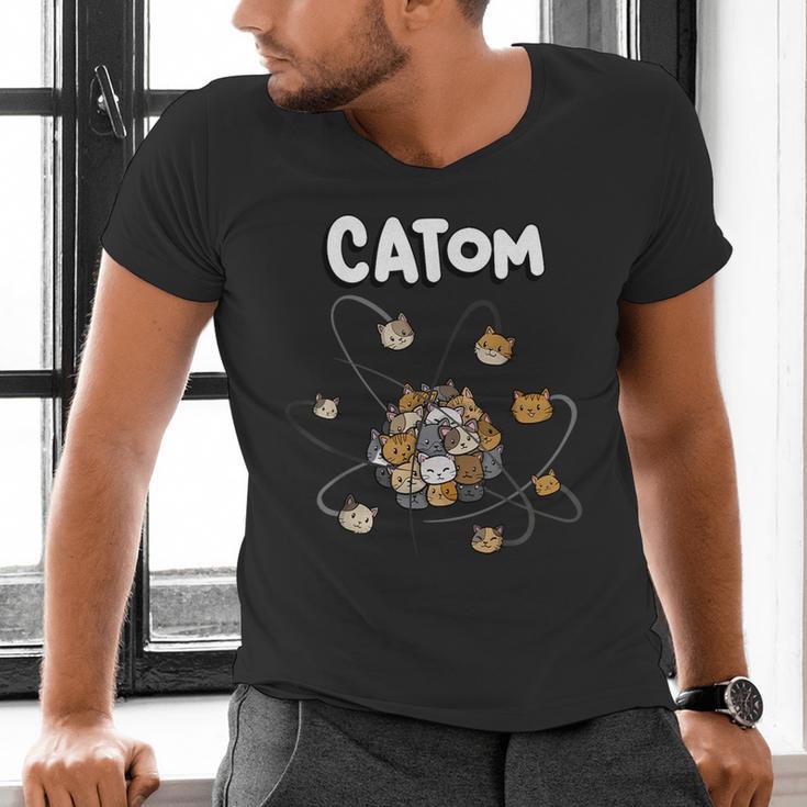 Catom Science Teacher Chemistry Lover Physics School Cat Men's V-Neck T-Shirt, Science Teacher Shirts, gift for family, gift for coworker