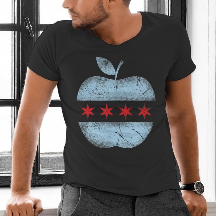 Chicago Flag Teacher School Cute Men's V-Neck T-Shirt, gift for family, gift for coworker