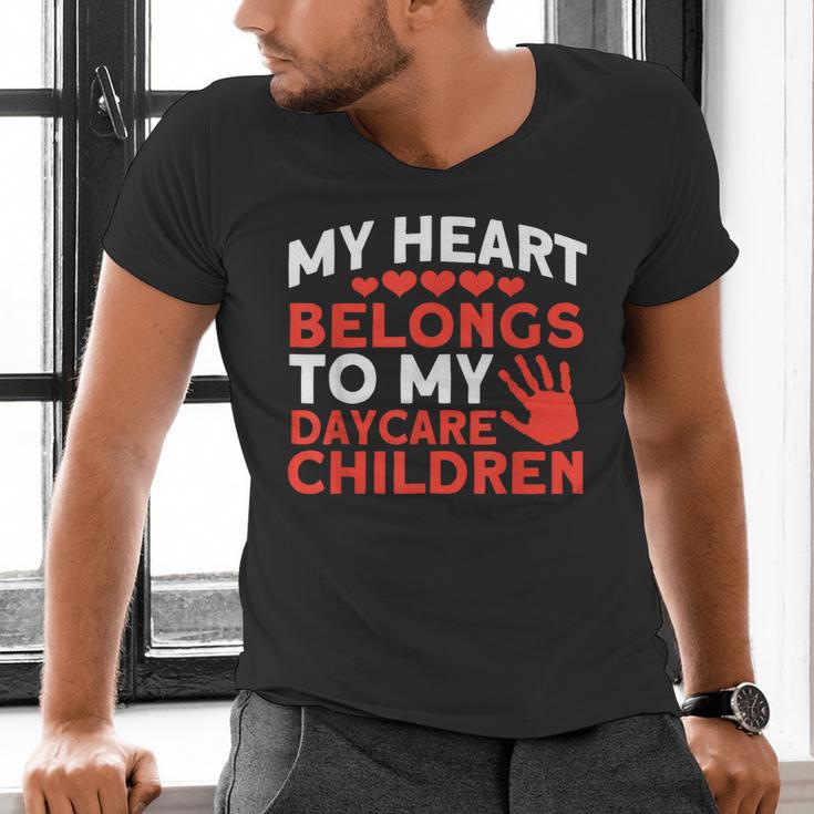 Childcare My Heart Belongs To Children Daycare Teacher Men Women Men's V-Neck T-Shirt, gift for family, gift for coworker