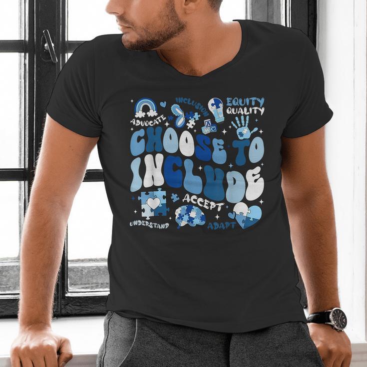 Choose To Include Inclusion Matters Autism Awareness Teacher Men's V-Neck T-Shirt, gift for family, gift for coworker