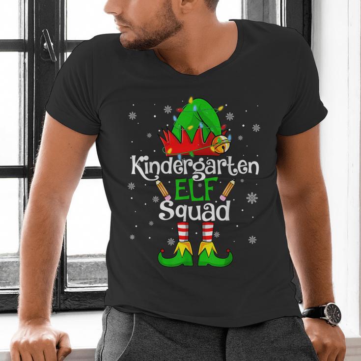 Christmas Kindergarten Elf Squad Teacher Student Men's V-Neck T-Shirt, gift for family, gift for coworker