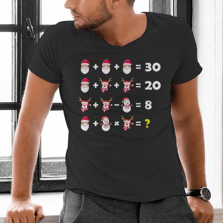 Christmas Math Quiz Teacher Equation Math Teacher Men's V-Neck T-Shirt, gift for family, gift for coworker