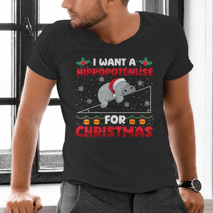 Christmas Math Teacher Hippopotenuse Math Lovers Xmas Men's V-Neck T-Shirt, gift for family, gift for coworker Christmas Math Teacher Hippopotenuse Math Lovers Xmas Men's V-Neck T-Shirt, gift for family, gift for coworker