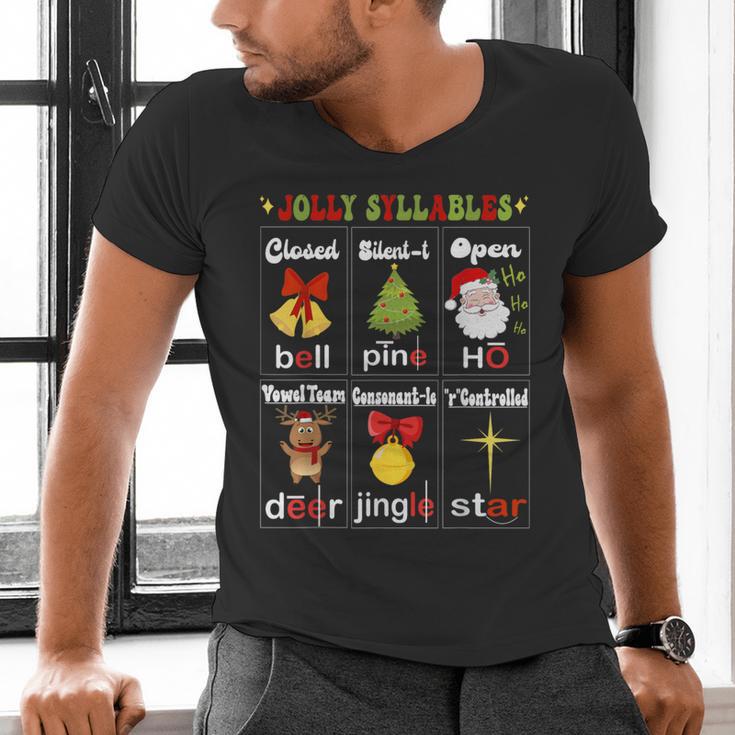 Christmas Reading Teacher Syllable Types Reading Teacher Men's V-Neck T-Shirt, gift for family, gift for coworker Christmas Reading Teacher Syllable Types Reading Teacher Men's V-Neck T-Shirt, gift for family, gift for coworker