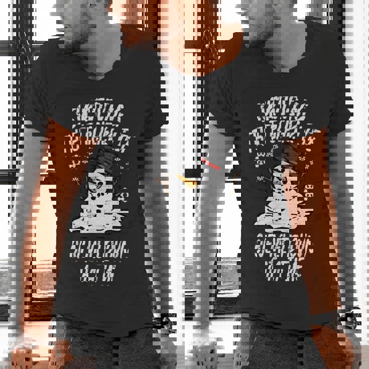 Christmas Surviving Teacher Life Meltdown Xmas Women Men Men&#x27;s V-Neck T-Shirt, gift for family, gift for coworker